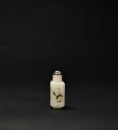 A Painted White Jade Snuff Bottle with Landscape and Floral Designs, Qing Dynasty (19th Century) - 3