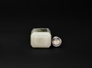 A Painted White Jade Snuff Bottle with Landscape and Floral Designs, Qing Dynasty (19th Century) - 9