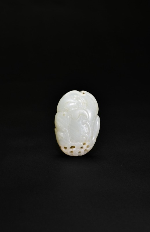 A White Jade Pendant Carved as Melon with Vines, Qing Dynasty (18th&ndash;19th Century)