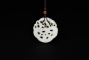 A White Jade Openwork Pendant Carved as Litchi Branches, Qing Dynasty (18th&ndash;19th Century) - 2
