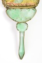 Chinese gilt-metal and carved jadeite hand mirror, Late Qing - 3