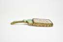 Chinese gilt-metal and carved jadeite hand mirror, Late Qing - 7