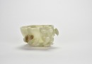 A Celadon-White Jade Washer Carved with Chilong and Lingzhi DesignQing Dynasty, 18th&ndash;19th Century - 4