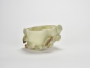 A Celadon-White Jade Washer Carved with Chilong and Lingzhi DesignQing Dynasty, 18th&ndash;19th Century - 5