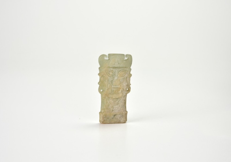 A Rare Jade Plaque Carved with a Deity or Mask Motif, Shijiahe Culture, ca. 2500&ndash;2000 BC.