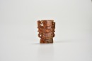 A Brown Jade Ornament Carved with a Divine Mask, Shijiahe Culture, ca. 2500&ndash;2000 BC.