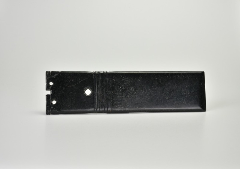 A Black Jade Ritual Axe (Yue) with Mask Motif, Liangzhu Culture, circa 3300&ndash;2200 BC