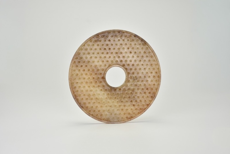 A Carved Jade Bi Disc With &ldquo;Grain Pattern&rdquo; Decoration, Han Dynasty (206 Bce &ndash; 220 Ce)