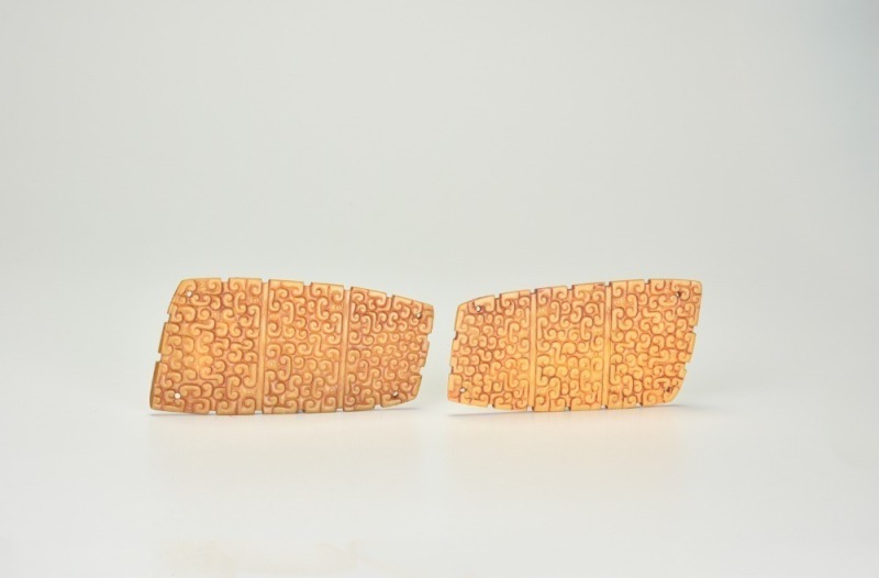 A Pair Of Archaistic Jade Rectangular Plaques Carved With Cloud Pattern Han Dynasty (206 Bce &ndash; 220 Ce)