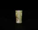 A Green Jade Tube Carved Four Cicacla with Taotie Masks, Western Zhou Dynasty (circa 1046-771 Century BC) - 3