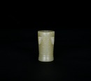 A Green Jade Tube Carved Four Cicacla with Taotie Masks, Western Zhou Dynasty (circa 1046-771 Century BC) - 4