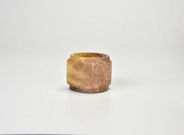 A Yellowish Jade Cong Carved with Cloud Motifs,Warring State Period