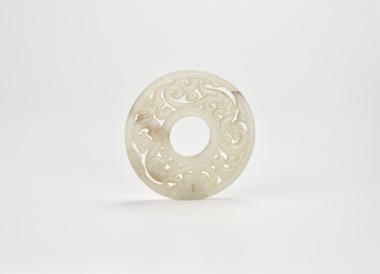 A Fine Celadon Jade &ldquo;Bi&rdquo; Disc with Two Chilong Dragons, Western Han Dynasty (circa 2nd Century BC)