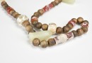 A Necklace of Agarwood, Red Agate, and White Jade Beads (Qing Dynasty or Earlier) - 5
