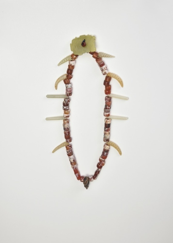 A Necklace of Agate and Jade Beads with a Central Jade Plaque, Western Zhou Dynasty (circa 1046-771 Century BC)