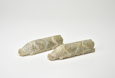 A Pair Of Celadon Jade Pigs (Yu Zhu) Han Dynasty (206 Bce &ndash; 220 Bce)