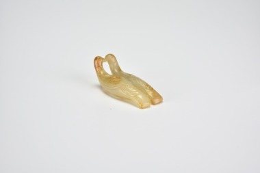 A White Jade Figure of Conjoined Birds, Shang Dynasty (circa 1600&ndash;1046 BC)