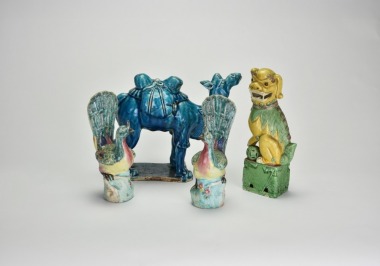 A Group of Four Chinese Glazed Pottery Figures, Possibly Tang-Style, 19th&ndash;Early 20th Century