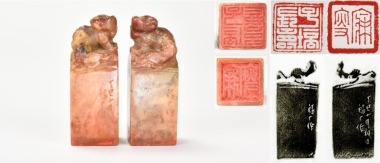 Wang Fuyi (1879&ndash;1960) A Pair of Shoushan Stone Seal For Shen Zengzhi Private Use Engraved By Wang Fuyi.