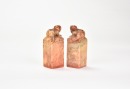 Wang Fuyi (1879&ndash;1960) A Pair of Shoushan Stone Seal For Shen Zengzhi Private Use Engraved By Wang Fuyi. - 3