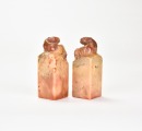 Wang Fuyi (1879&ndash;1960) A Pair of Shoushan Stone Seal For Shen Zengzhi Private Use Engraved By Wang Fuyi. - 5