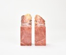 Wang Fuyi (1879&ndash;1960) A Pair of Shoushan Stone Seal For Wang Jiahuai Private Use Engraved By Wang Fuyi. - 4