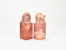 Wang Fuyi (1879&ndash;1960) A Pair of Shoushan Stone Seal For Wang Jiahuai Private Use Engraved By Wang Fuyi. - 7