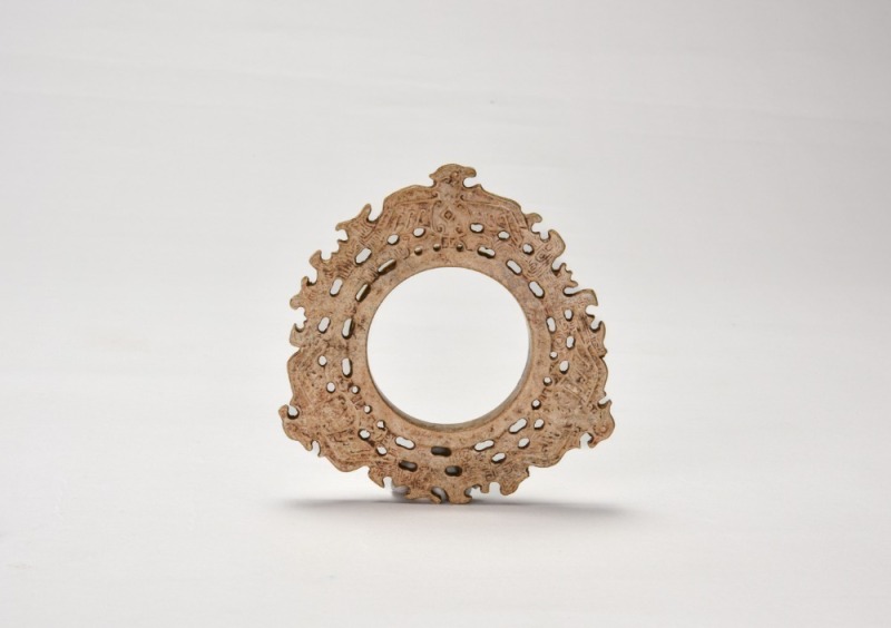 An Exceptional Openwork Jade Ring with Triple Eagle Motifs (&ldquo;Three-Eagle Ring&rdquo;) Shijiahe Culture, ca. 2500&ndash;2000 BC