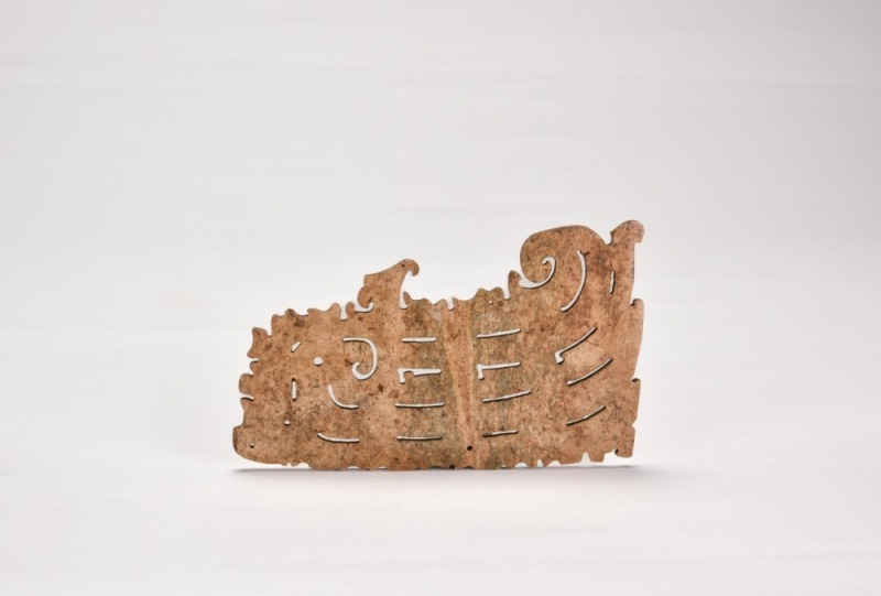 An Openwork Jade Pendant Depicting a High-Crowned Deity Shijiahe Culture, ca. 2500&ndash;2000 BC