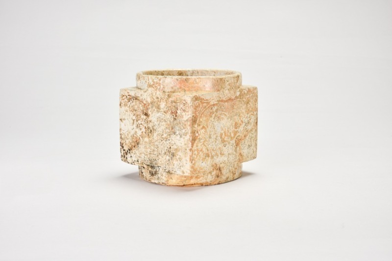 Shijiahe Culture, Jade Cong with Deity Mask Motif. Late Neolithic Period (ca. 2500&ndash;2000 BC)
