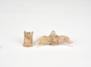 A Group of Two Shijiahe Culture Jade Carvings Eagle and Cicada (1)Jade Eagle-Carved in the round. (2) Jade Cicada-Finely carved as a stylized cicada with folded wings