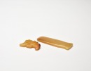 A Group of Two Jade Ornaments: A Human-Deity Pendant and a Handle-Shaped Implement. Shang Dynasty, ca. 16th&ndash;11th century BC. (1) Human-Deity Pendant. Carved from yellowish-brown jade. (2) Handle-Shaped Jade Implement. - 4
