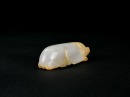 Han Dynasty (206 Bc &ndash; Ad 220). A Celadon-White Jade Recumbent Pig. - 4