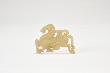 Han Dynasty, Jade Carving Of A Galloping Horse Pendant.