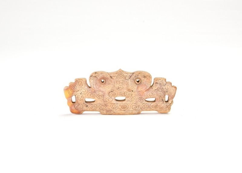 A Liangzhu Culture Jade Plaque Carved With Deity Mask Motif. Late Neolithic Period, Circa 3300&ndash;2300 Bc