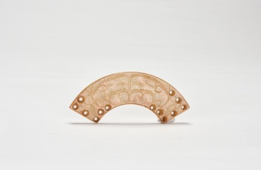 A Carved Jade Crescent Pendant with Dragon Motifs (Huang) Western Zhou Dynasty, ca. 11th&ndash;8th century BC