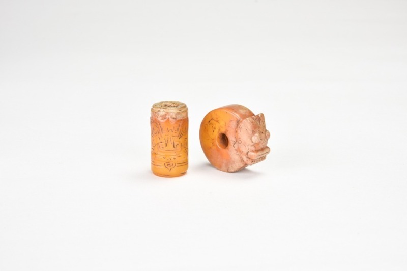 A Pair Of Jade Lezi With Deity-And-Mask Motifs Liangzhu Culture, Late Neolithic Period (Circa 3300&ndash;2200 Bc)