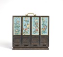 Qing Dynasty, Qianlong Period (1736&ndash;1795). A Rare Zitan Wood Cloisonn&eacute;-Enamel &lsquo;Floral&rsquo; Portable Treasure Chest (Babao Xiang). - 5
