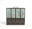 Qing Dynasty, Qianlong Period (1736&ndash;1795). A Rare Zitan Wood Cloisonn&eacute;-Enamel &lsquo;Floral&rsquo; Portable Treasure Chest (Babao Xiang). - 6