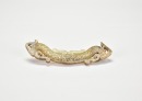 Han Dynasty. Arched Jade Huang with Confronted Double-Dragon Motif. - 2