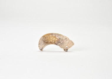 Han Dynasty. Arched Jade Pendant with Cloud-and-Dragon Motif.