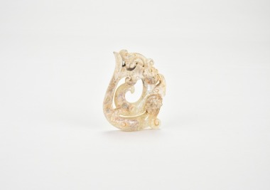 Western Han Dynasty, A Carved Jade Openwork &lsquo;Double Chilong&rsquo; Pendant