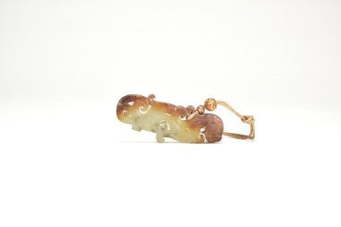 Warring States to Early Western Han Dynasty. Jade Mythical Beast Pendant.