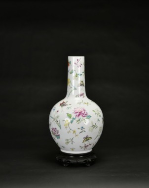 A Late Qing Dynasty, Famille-Rose &lsquo;Hundred Flowers And Butterflies&rsquo; Bottle Vase