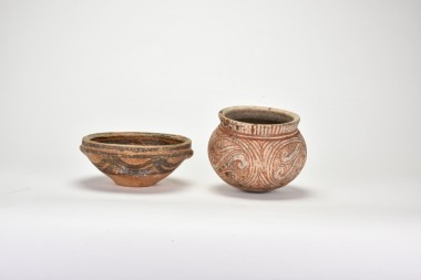 A Group of Two Painted Pottery Vessels, in the Style of Majiayao Culture.