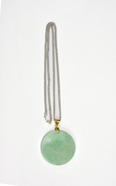 A Pt999 Platinum Chain Necklace with Jadeite Pendant.