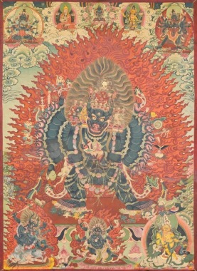 Tibetan Thangka of Yamāntaka (Vajrabhairava) 18th&ndash;19th century