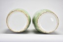 A Group Of Eight Celadon-Glazed Porcelain Vases And Famille-Rose Porcelain Plaques - 7