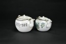 A Pair of Famille-Rose Teapots with Figural and Floral Decoration - 3