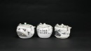 A Group of Three Famille-Rose Teapots with Landscape and Bird-and-Flower Designs, Tongzhi Marks - 3